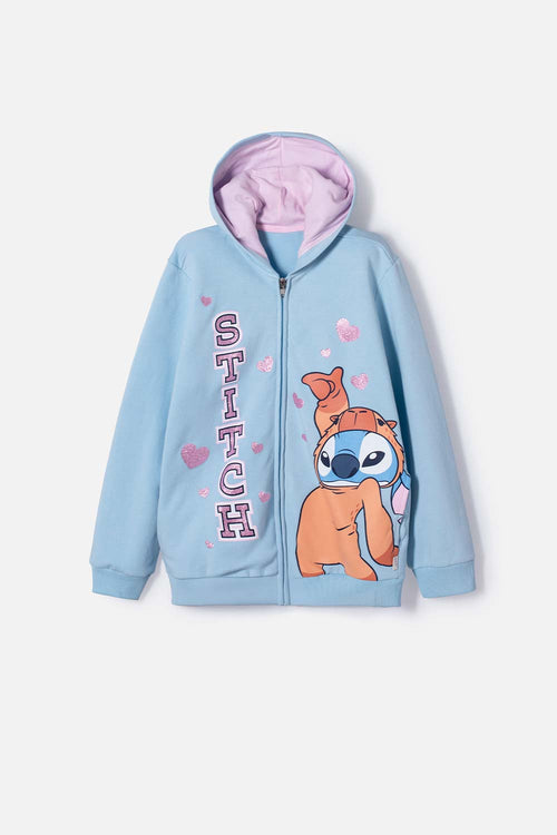 BLUE STITCH AND CAPYBARA HOODIE FOR GIRLS