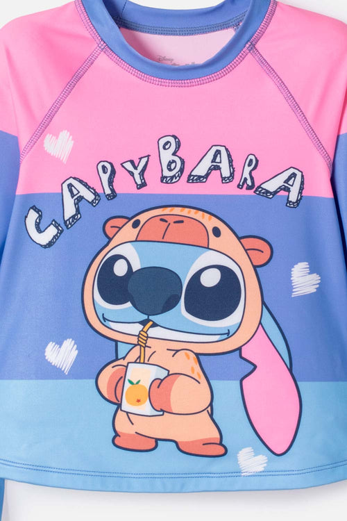 STITCH LONG SLEEVE MULTICOLOR BATHING SUIT FOR GIRLS