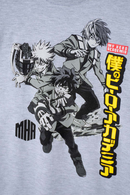 CAMISETAS DE MY HERO ACADEMIA MANGA CORTA GRIS PARA NIÑO