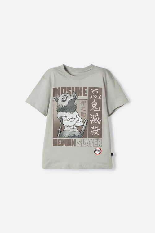 CAMISETAS DE DEMON SLAYER MANGA CORTA VERDE PARA NIÑO
