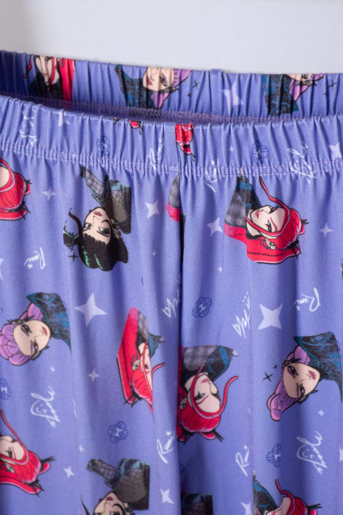 PIJAMA DE K- POP DEMON HUNTERS MANGA CORTA BLANCO/LILA PARA NIÑA