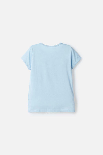 CAMISETAS DE STITCH Y CAPYBARA MANGA CORTA AZUL PARA NIÑO