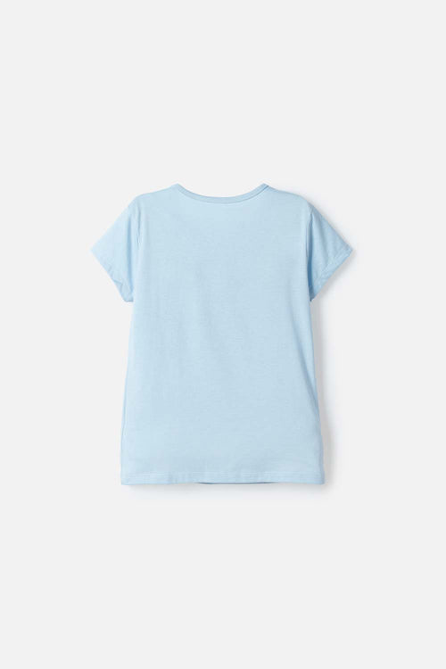 CAMISETAS DE STITCH Y CAPYBARA MANGA CORTA AZUL PARA NIÑO