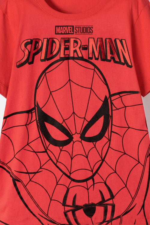 CAMISETA DE SPIDERMAN MANGA CORTA ROJA PARA NIÑO