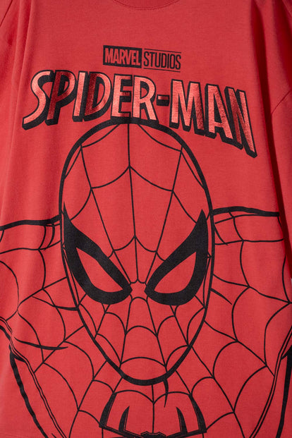 CAMISETA DE SPIDERMAN MANGA CORTA ROJA PARA NIÑO
