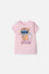 CAMISETAS DE STITCH Y CAPYBARA MANGA CORTA ROSADO PARA NIÑA