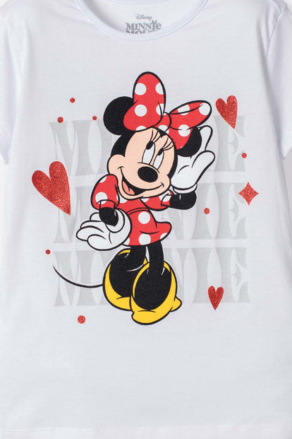CAMISETAS DE MINNIE MOUSE MANGA CORTA BLANCO PARA NIÑA