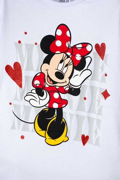 CAMISETAS DE MINNIE MOUSE MANGA CORTA BLANCO PARA NIÑA