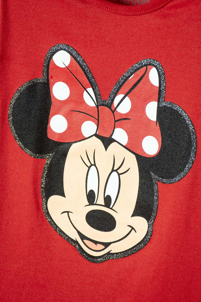 CAMISETAS DE MINNIE MOUSE MANGA CORTA ROJO PARA NIÑA