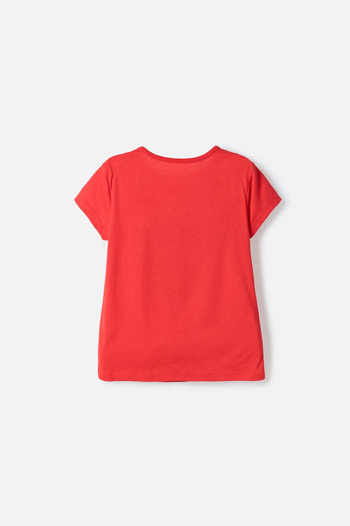 CAMISETAS DE MINNIE MOUSE MANGA CORTA ROJO PARA NIÑA