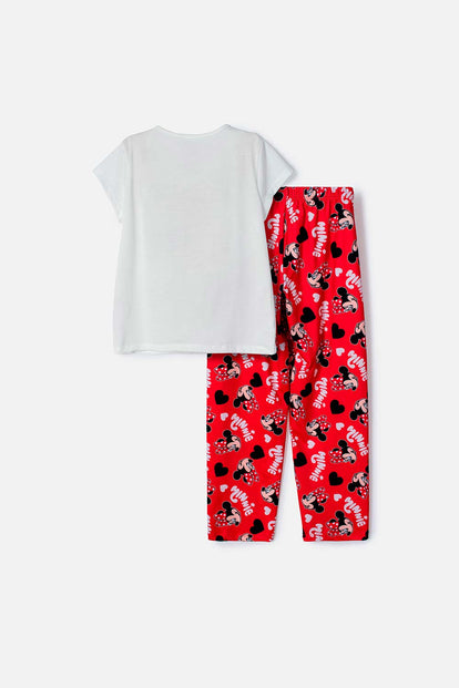 PIJAMA DE MINNIE MOUSE PANTALÓN LARGO MULTICOLOR PARA NIÑA