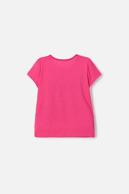 CAMISETAS DE BARBIE MANGA CORTA ROSADA PARA NIÑA