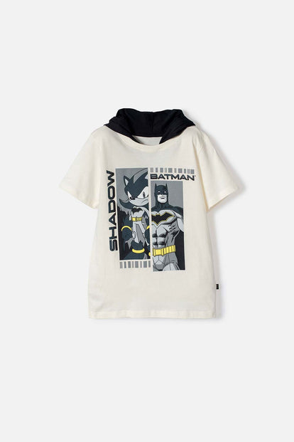 CAMISETAS DE SONIC CON CAPUCHA MANGA CORTA PARA NIÑO