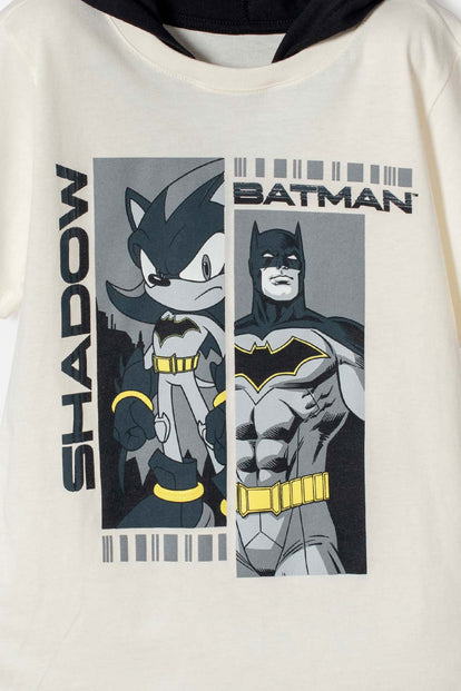 CAMISETAS DE SONIC CON CAPUCHA MANGA CORTA PARA NIÑO