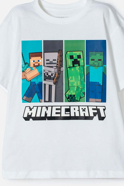 CONJUNTO DE MINECRAFT CON BERMUDA MULTICOLOR PARA NIÑO