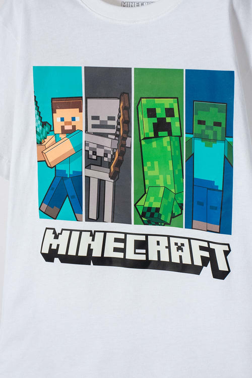 CONJUNTO DE MINECRAFT CON BERMUDA MULTICOLOR PARA NIÑO