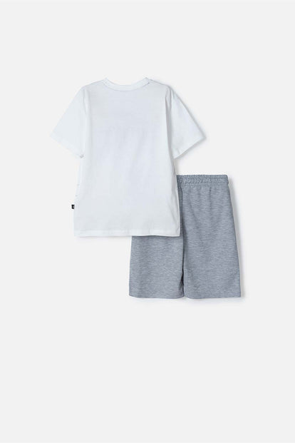 CONJUNTO DE MINECRAFT CON BERMUDA MULTICOLOR PARA NIÑO