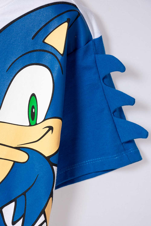 CAMISETAS DE SONIC MANGA CORTA BLANCO PARA NIÑO