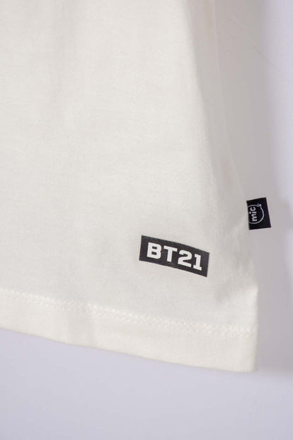 CAMISETAS DE BT21 MANGA CORTA MARFIL PARA NIÑA