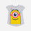 CAMISETA DE MINIONS MANGA CORTA BLANCO PARA NIÑA 2T A 5T