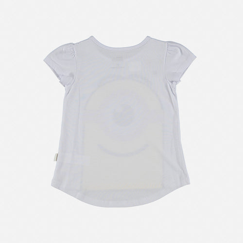 GIRLS' WHITE SHORT SLEEVE MINIONS T-SHIRT 2T TO 5T
