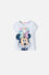 CAMISETA DE MINNIE BLANCA ESTAMPADA PARA NIÑA 2T A 5T