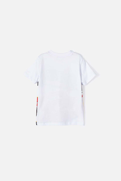 CAMISETA DE CARS, BLANCO MANGA CORTA PARA NIÑO