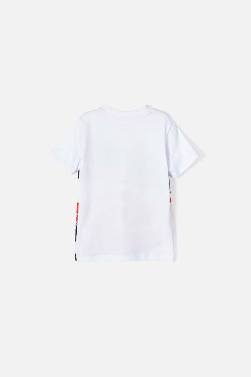 CARS T-SHIRT, WHITE SHORT SLEEVE FOR BOYS