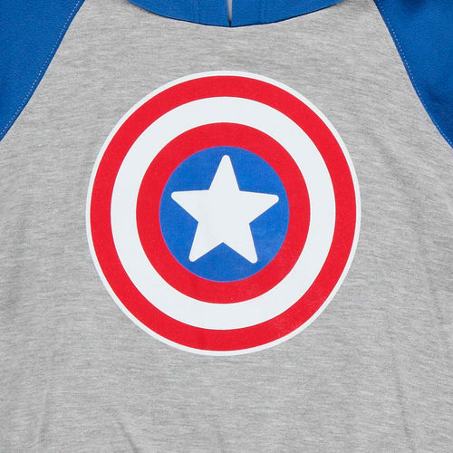 GRAY AND BLUE MARVEL PRINT SWEATSHIRT FOR BOYS SIZES 2T TO 5T