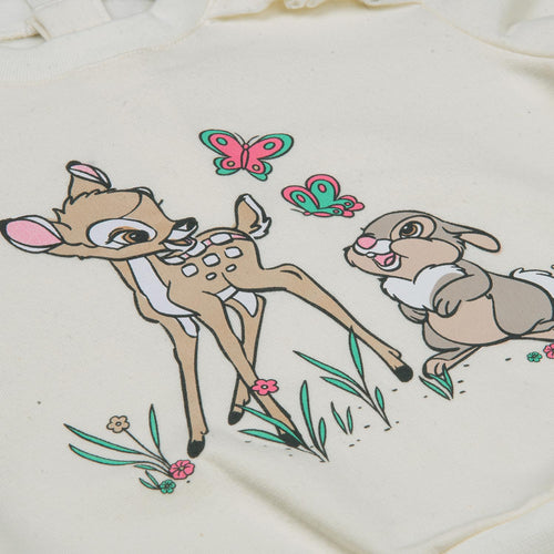 BABY GIRLS' OFF-WHITE BAMBI SWEATSHIRT WITH ROUND NECK