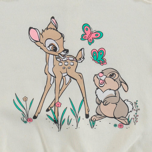 BABY GIRLS' OFF-WHITE BAMBI SWEATSHIRT WITH ROUND NECK