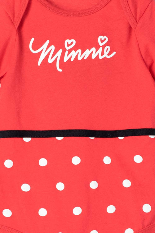 MINNIE MOUSE SHORT SLEEVE BLACK AND RED BODYSUIT FOR BABY GIRL