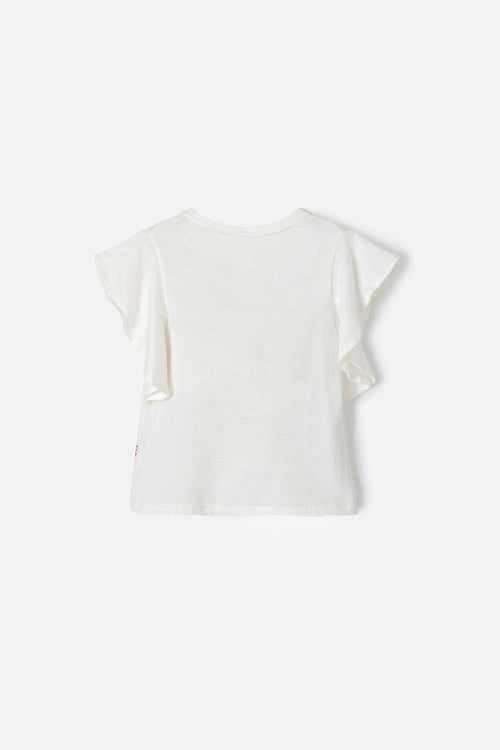 ENCANTO IVORY ROUND NECK T-SHIRT FOR GIRL 2T TO 5T