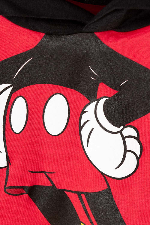 BOY'S SHORT-SLEEVED RED/BLACK MICKEY MOUSE T-SHIRT ©DISNEY