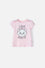 CAMISETA DE GATA MARIE MANGA CORTA ROSADA PARA NIÑA 2T A 5T