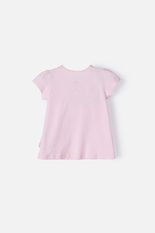 MARIE THE CAT SHORT SLEEVE PINK T-SHIRT FOR GIRL 2T TO 5T