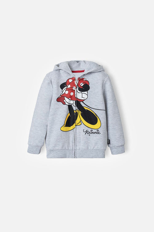 MINNIE MOUSE GRAY HOODIE FOR GIRLS 2T TO 5T