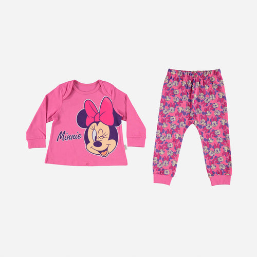 BABY GIRL PAJAMAS, LONG SLEEVE/LONG PANTS PINK MINNIE MOUSE ©DISNEY