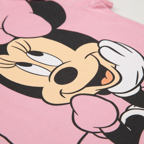 MINNIE MOUSE SHORT SLEEVE PINK BODYSUIT FOR BABY GIRL