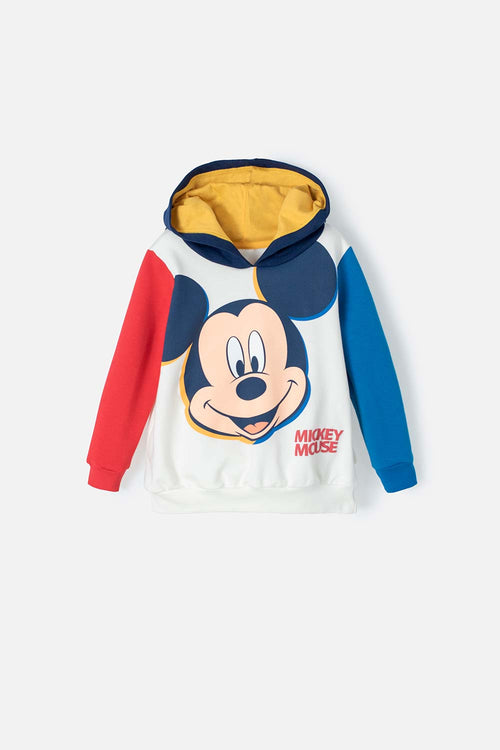 TODDLER BOY'S WHITE, RED, YELLOW, AND BLUE MICKEY MOUSE HOODIE SIZE 2T-5T