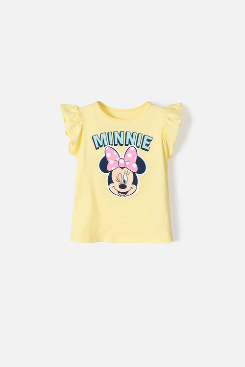 MINNIE MOUSE YELLOW SHORT SLEEVE T-SHIRT FOR GIRLS 2T TO 5T