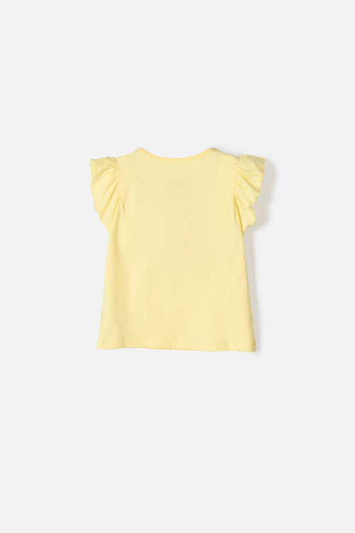 MINNIE MOUSE YELLOW SHORT SLEEVE T-SHIRT FOR GIRLS 2T TO 5T