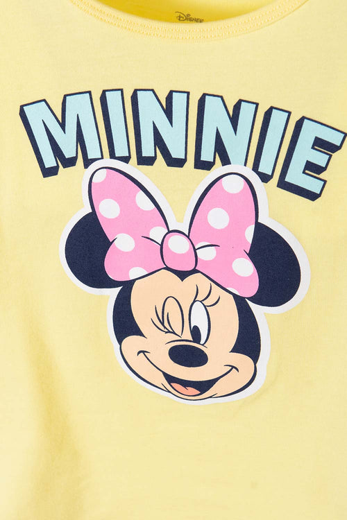 MINNIE MOUSE YELLOW SHORT SLEEVE T-SHIRT FOR GIRLS 2T TO 5T