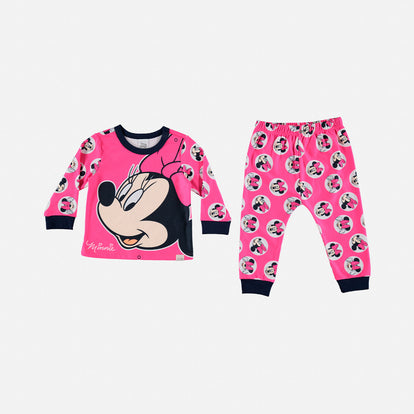 PIJAMA DE MINNIE MOUSE PARA BEBÉ NIÑA, MANGA LARGA Y PANTALÓN LARGO DE LITTLE MIC