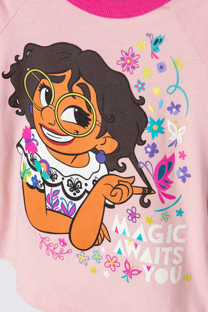 PIJAMA DE ENCANTO CON PATALÓN LARGO ROSADO PARA NIÑA 2T A 5T