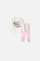 CONJUNTO DE MINNIE MOUSE MANGA LARGA MARFIL Y ROSADO PARA BEBÉ NIÑA