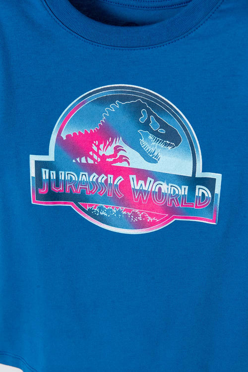 JURASSIC WORLD SHORT SLEEVE BLUE T-SHIRT FOR BOYS SIZES 2T TO 5T
