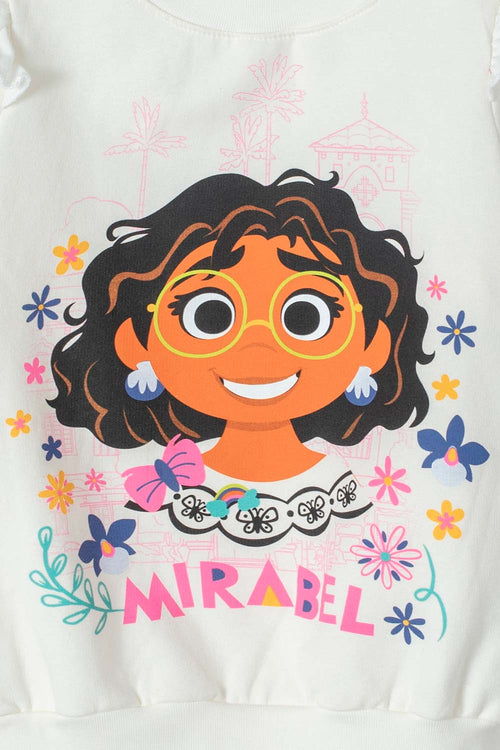 TODDLER GIRL'S WHITE CREWNECK CHARM SWEATER 2T-5T