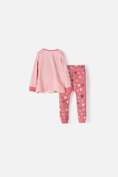 PIJAMA DE BAMBI MANGA LARGA ROSADA PARA BEBÉ NIÑA