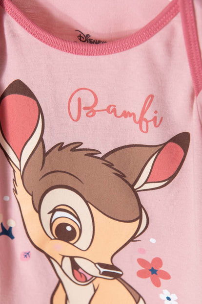 PIJAMA DE BAMBI MANGA LARGA ROSADA PARA BEBÉ NIÑA